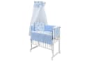 Baby-Delux Beistellbett Weiß Blau Waffelpiqué Stillbett mit Matratze Bild 2