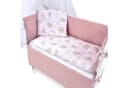 Baby-Delux Beistellbett Rosa Weiß Stillbett mit Matratze und Bettwäsche Bild 2