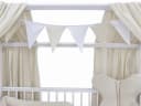 Baby-Delux Komplettbett Hausbett Babybett Komplettset Waffelpique Musselin 12-tlg. Kinderbett 60x120 cm Weiß Bild 3