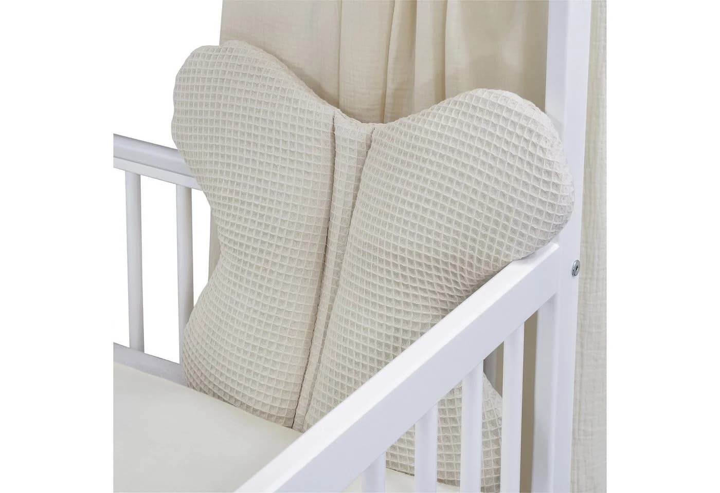 Baby-Delux Komplettbett Hausbett Babybett Komplettset Waffelpique Musselin 12-tlg. Kinderbett 60x120 cm Weiß - Bild 4