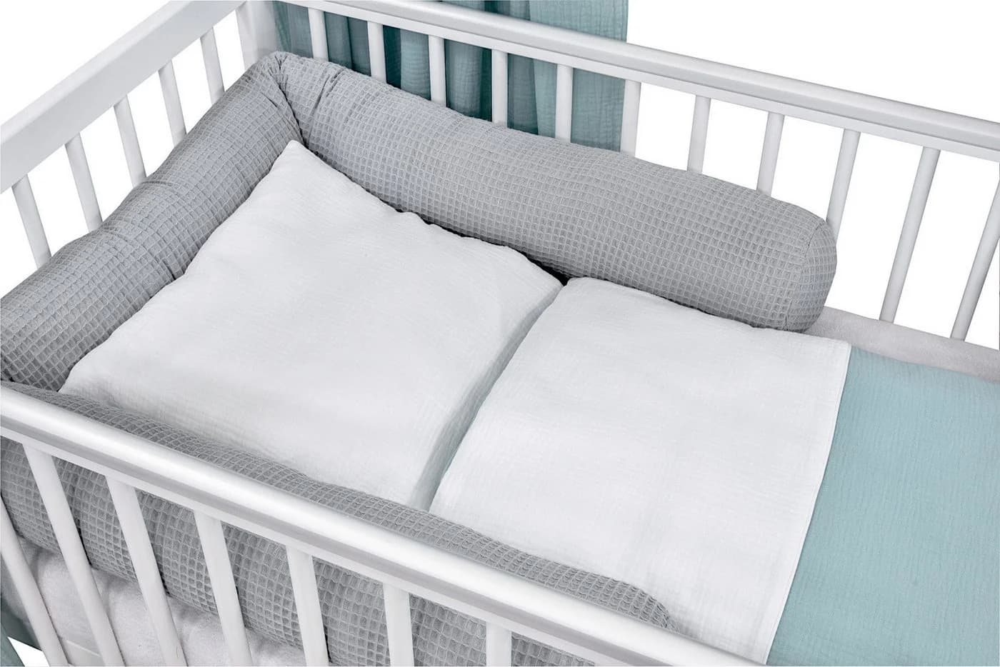 Baby-Delux Babybett Hausbett 60x120 cm Weiß Kiefernholz