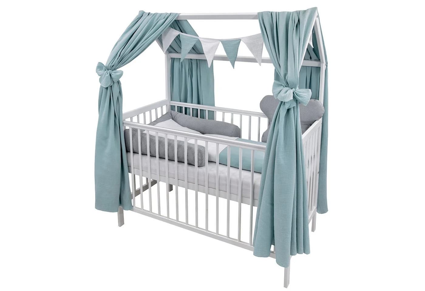Baby-Delux Babybett Hausbett 60x120 cm Weiß Kiefernholz - Bild 2