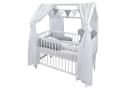 Baby-Delux Komplettbett Hausbett Babybett Komplettset Waffelpique 12-tlg. weiß Bild 2