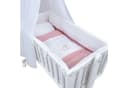 Baby-Delux Stubenbett Komplettset Weiß Rosa Schaukelwiege Bild 1