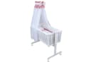 Baby-Delux Stubenbett Komplettset Weiß Rosa Schaukelwiege Bild 2
