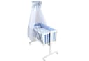 Baby-Delux Stubenbett Komplettset Schaukelwiege Weiß Blau Bild 2