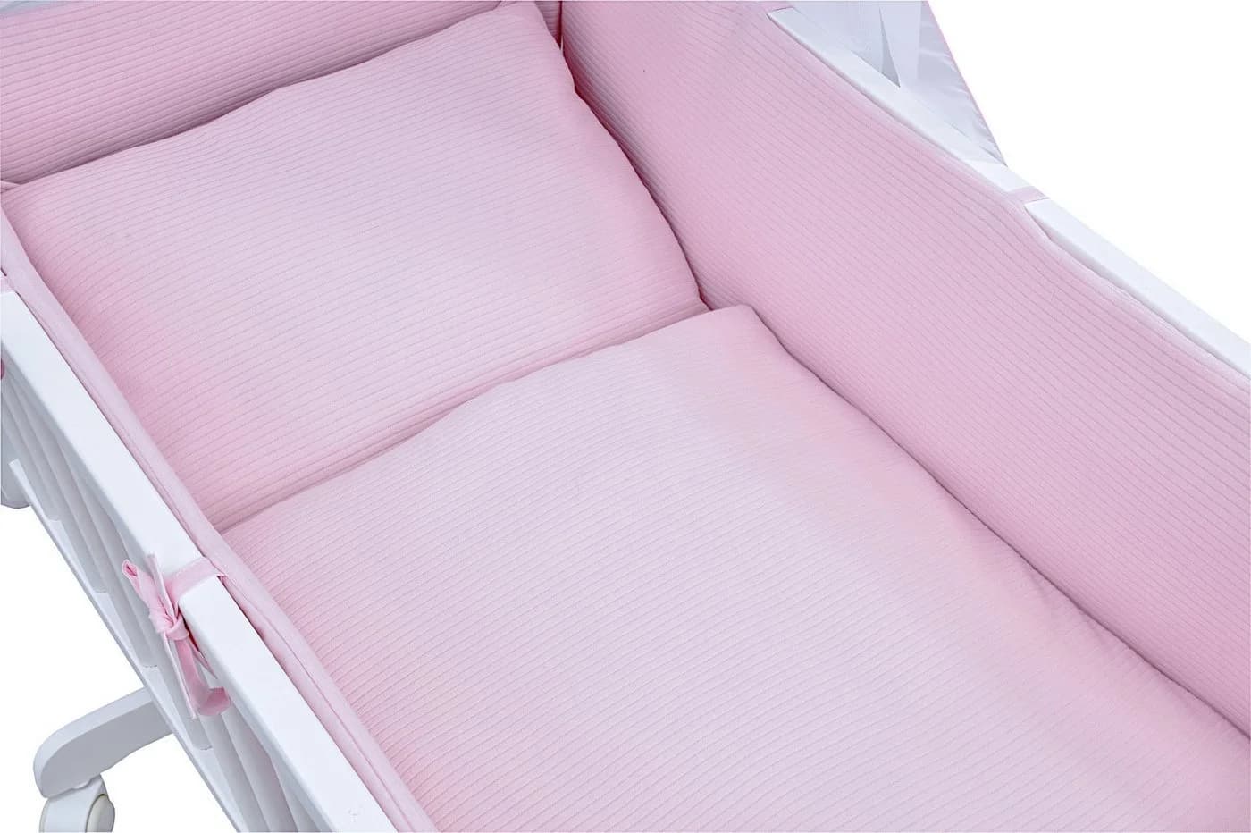 Baby-Delux Wiegenset 6-tlg. Rosa mit Chiffonhimmel & Nestchen