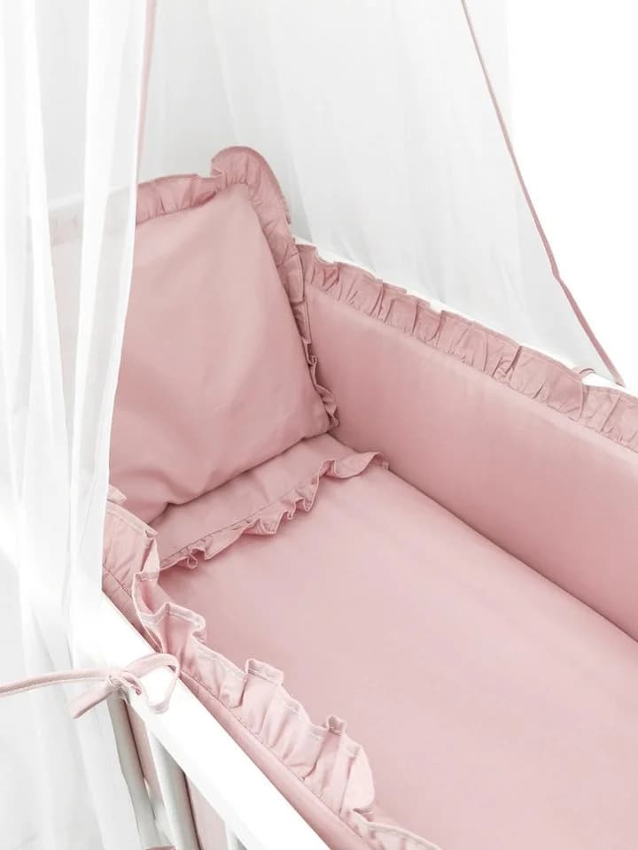 Baby-Delux Stubenbett Babywiege Komplettset Royal Rüsche Schaukelwiege