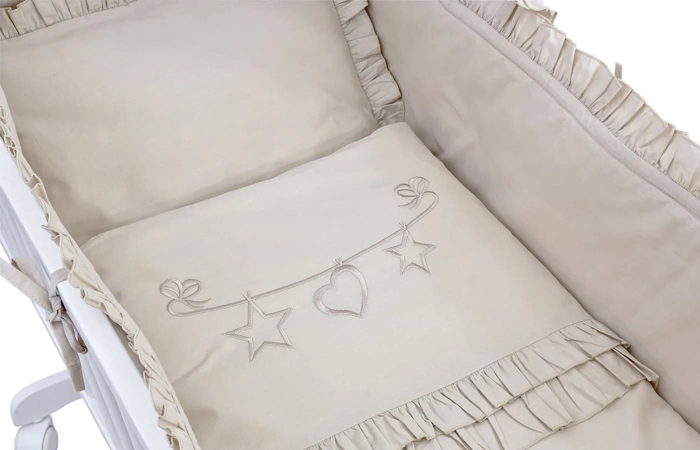 Baby-Delux Stubenbett Babywiege Komplettset Royal Rüsche Schaukelwiege - Bild 3
