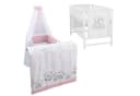 Baby-Delux Babybett Mia Komplettset 10-tlg. Weiß/Rosa Massivholz Bild 2