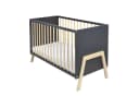 Baby-Delux Babybett Juna Anthrazit Kiefer, Kinderbett 60x120 Schutzgitter Matratze Bild 3