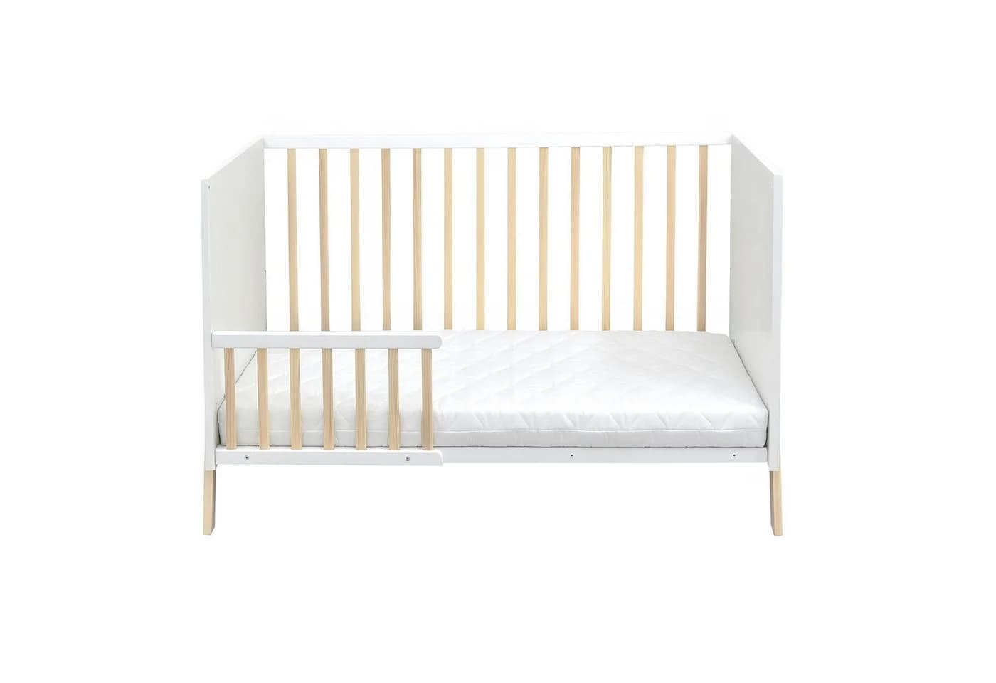 Baby-Delux Babybett Juna Weiß Kiefernholz mit Matratze - Bild 5