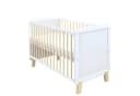 Baby-Delux Babybett Lou Weiß Kiefernholz Schutzgitter umbaubar Bild 1