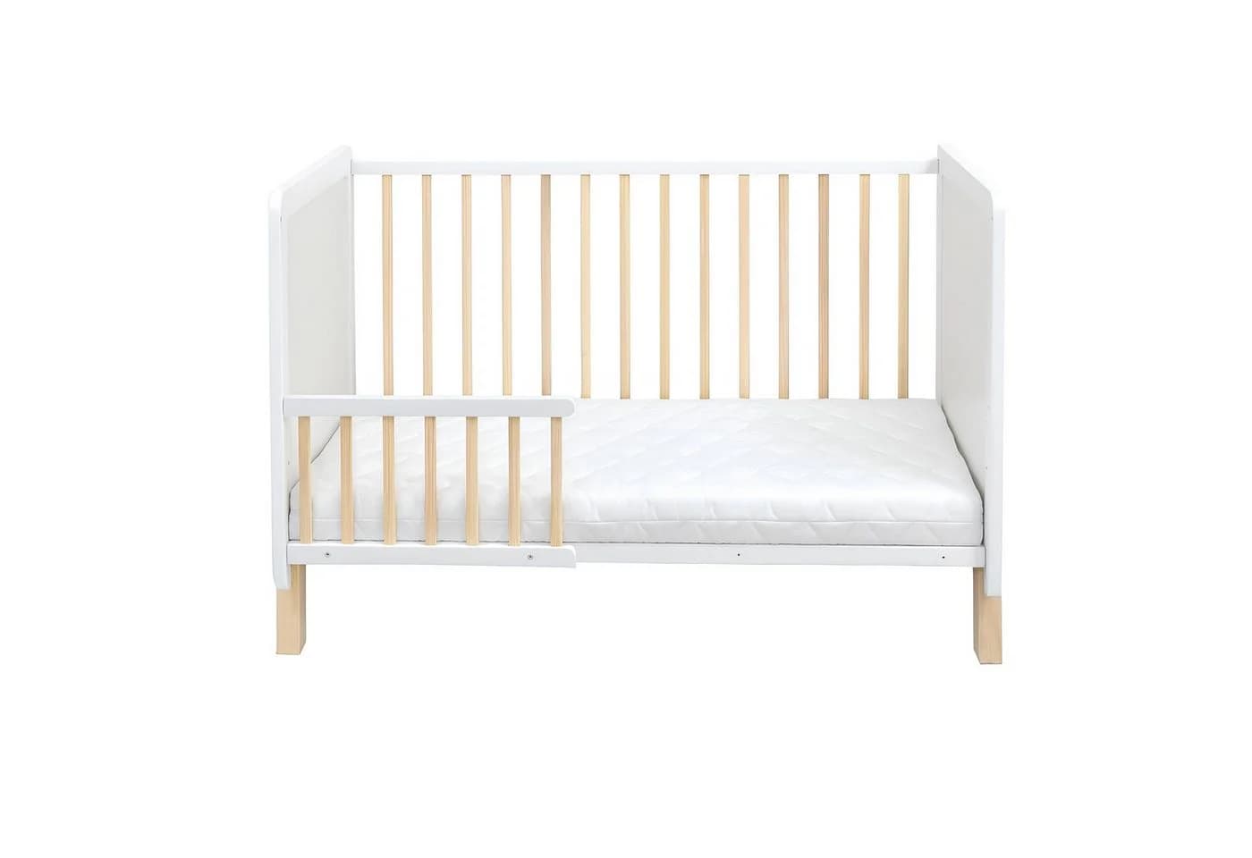 Baby-Delux Babybett Lou Weiß Kiefernholz Schutzgitter umbaubar - Bild 5