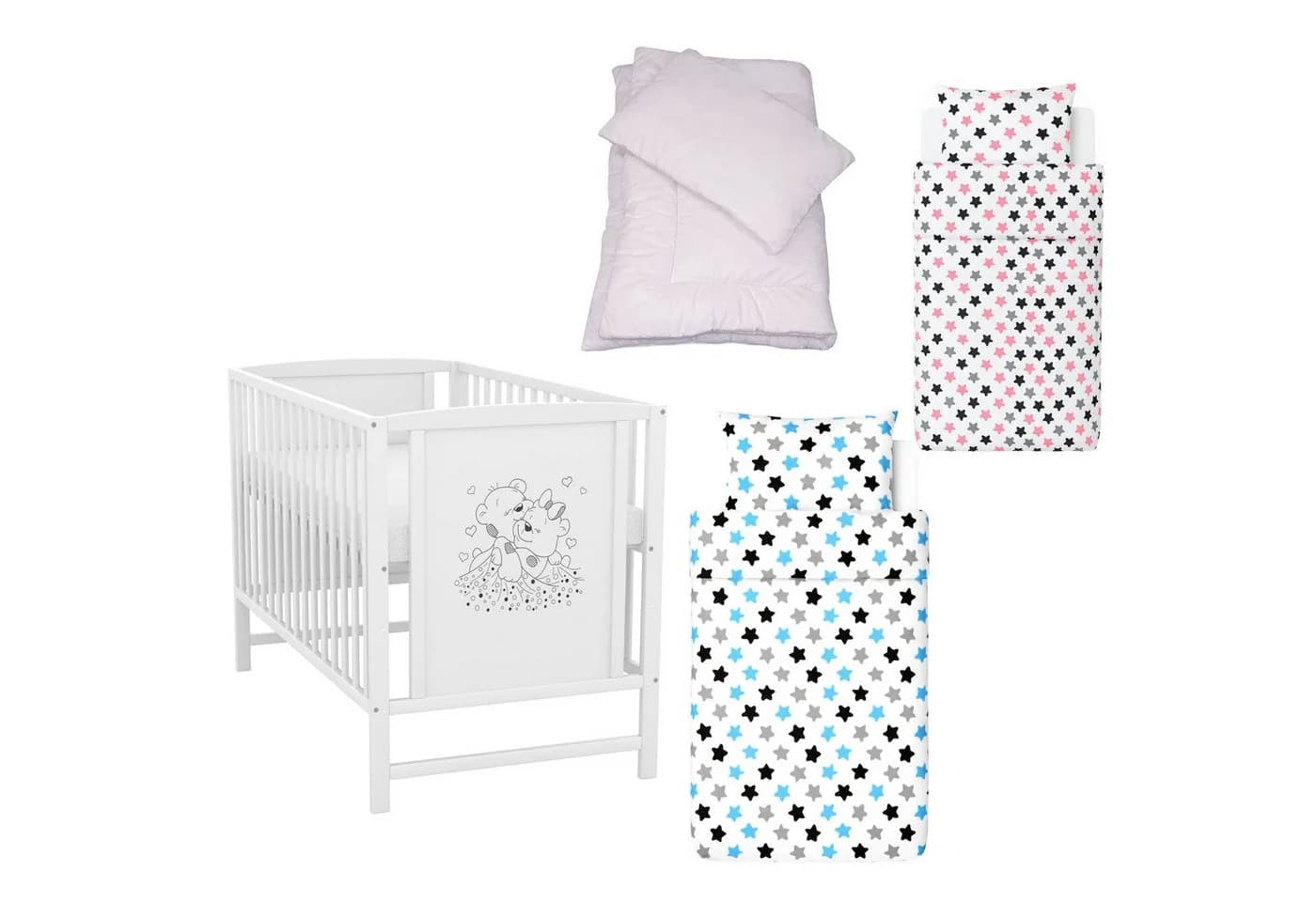 Baby-Delux Mia Babybett 120x60 cm Weiß Massivholz - Bild 2
