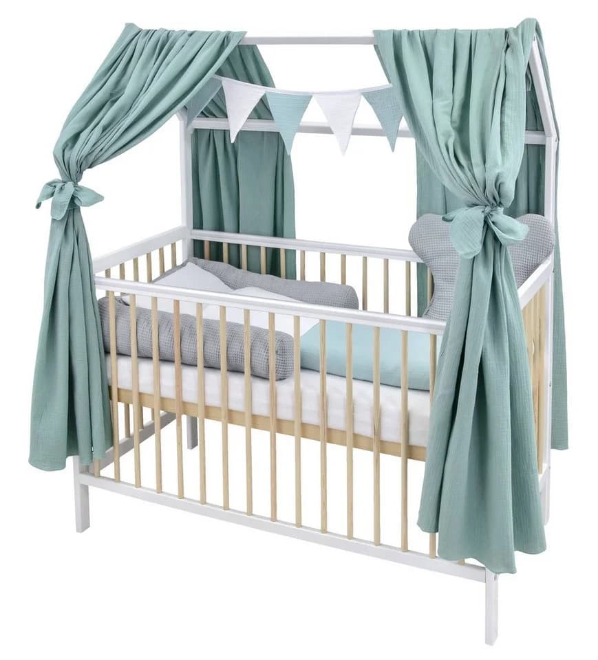 Baby-Delux Babybett Komplettset 60x120 cm Kiefernholz Weiß - Bild 2