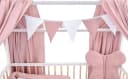 Baby-Delux Komplettbett Hausbett 60x120 cm weiß Natur mit Bettwäsche Bild 3