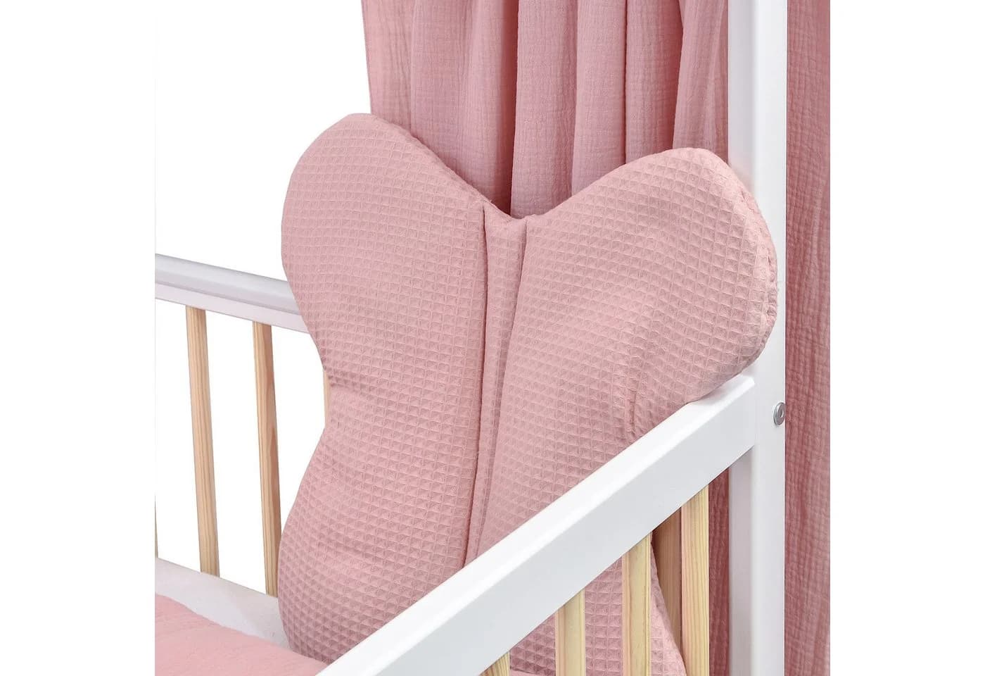 Baby-Delux Komplettbett Hausbett 60x120 cm weiß Natur mit Bettwäsche - Bild 4