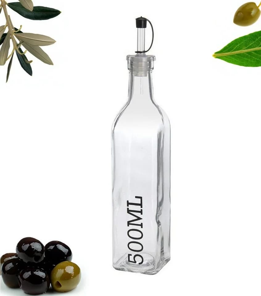 WestCraft Ölkaraffe 500ml Glas Ausgießer Weiß Transparent