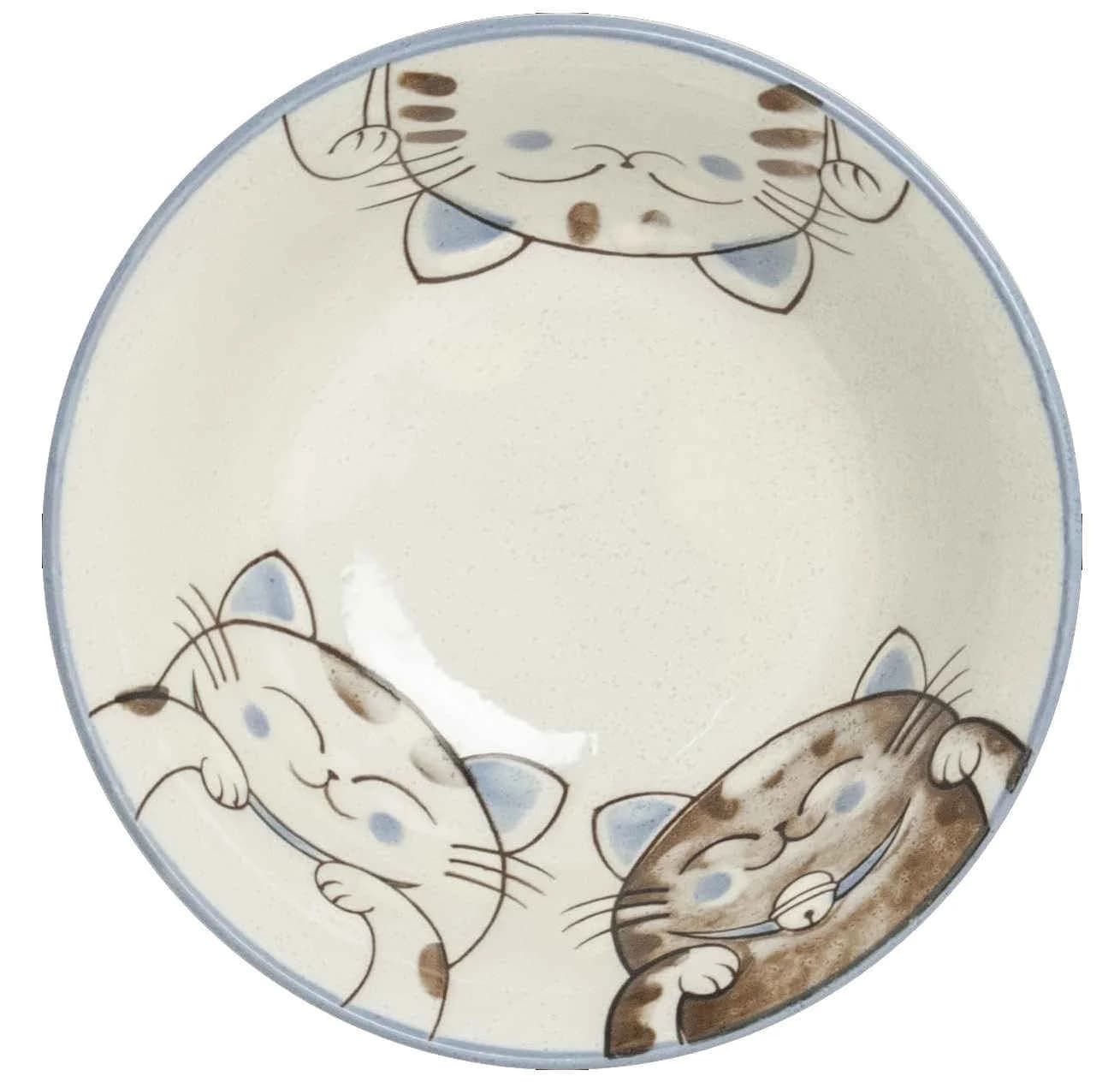 WestCraft Snackschale Tokio Japan Design Katzen Kawaii Cat Blue & Pink Porzellan