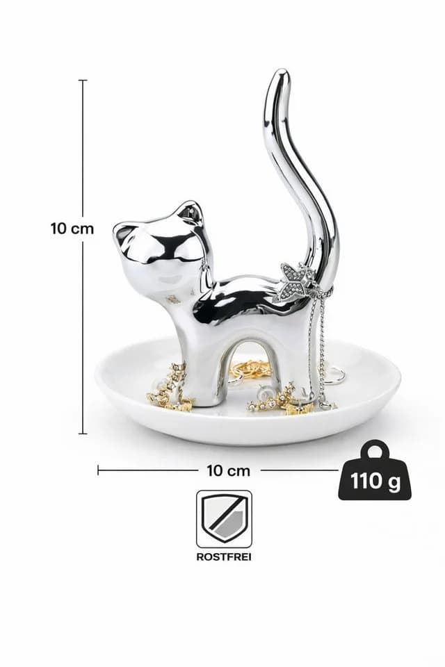 WestCraft Schmuckablage Ringhalter Schale Porzellan Silber/Weiß - Bild 4