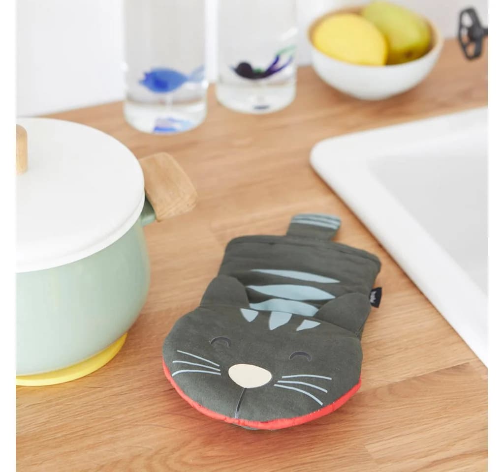 WestCraft Topfhandschuh Meow! Cat Grau - Hitzebeständig bis 250 °C