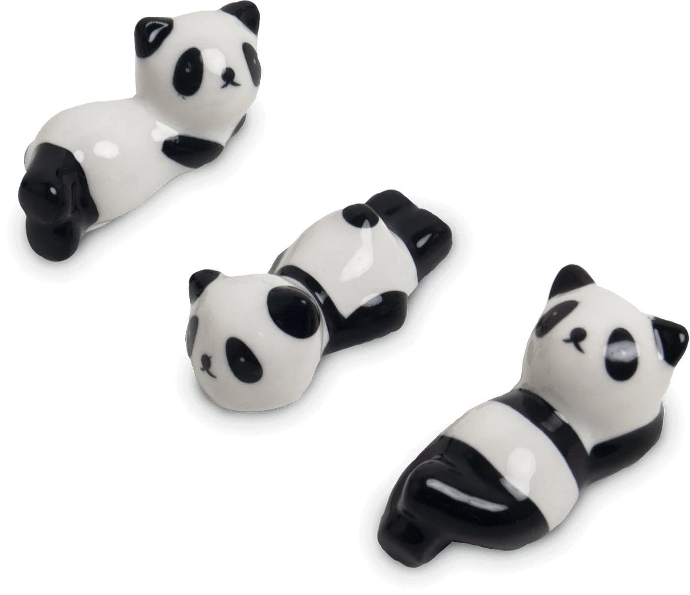 WestCraft Essstäbchen Set Japan 4 Paar Holz mit Keramik Ablagen Lucky Cat Panda