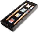 WestCraft Essstäbchen Set Asiatica 4 Paar Holz mit Keramik-Ablagen Blau Bild 3
