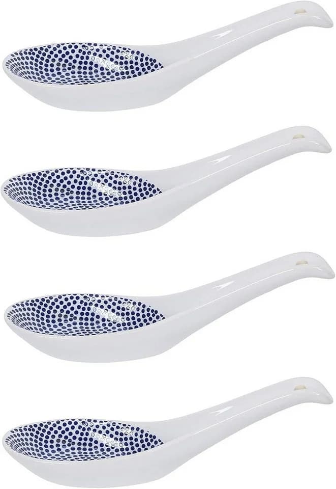 WestCraft Suppenlöffel Set 4-tlg. Weiß/Blau Porzellan Asiatica - Bild 2