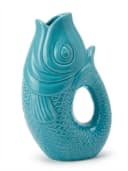 WestCraft Dekovase Fischvase Keramik in Blau/Türkis/Weiß Bild 2