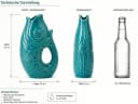 WestCraft Dekovase Fischvase Keramik in Blau/Türkis/Weiß Bild 3