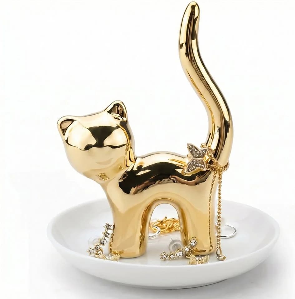 WestCraft Schmuckablage Ringhalter Schale Gold Porzellan - Bild 2