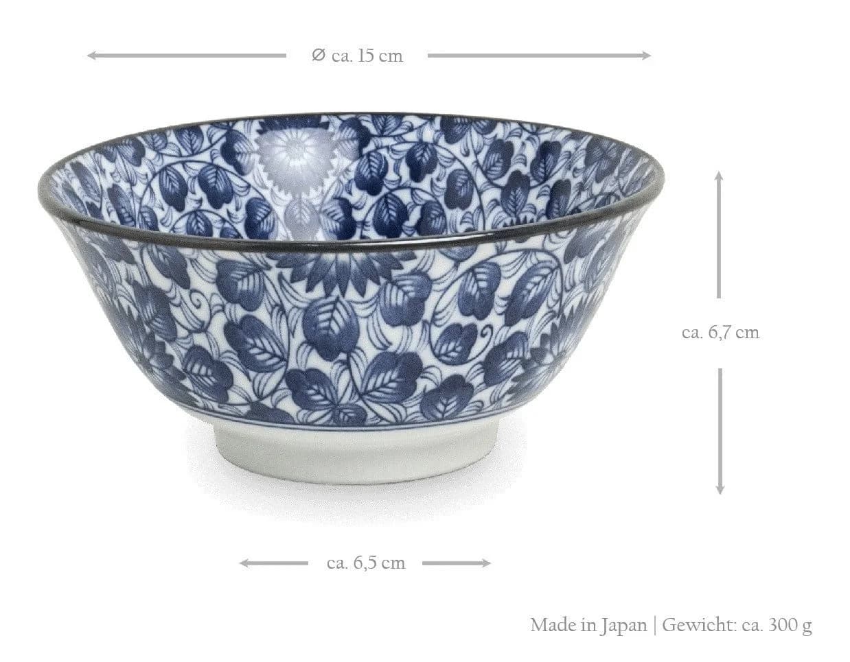 WestCraft Suppenschale Ramen Bowl Japan - Porzellan-Schalen 15 cm - 3er Mix-Set