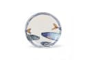 WestCraft Speiseteller 4er Set Weiß/Blau Sardinen-Motiv Steinzeug Bild 1