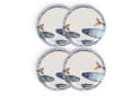 WestCraft Speiseteller 4er Set Weiß/Blau Sardinen-Motiv Steinzeug Bild 2