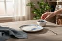 WestCraft Speiseteller 4er Set Weiß/Blau Sardinen-Motiv Steinzeug Bild 5