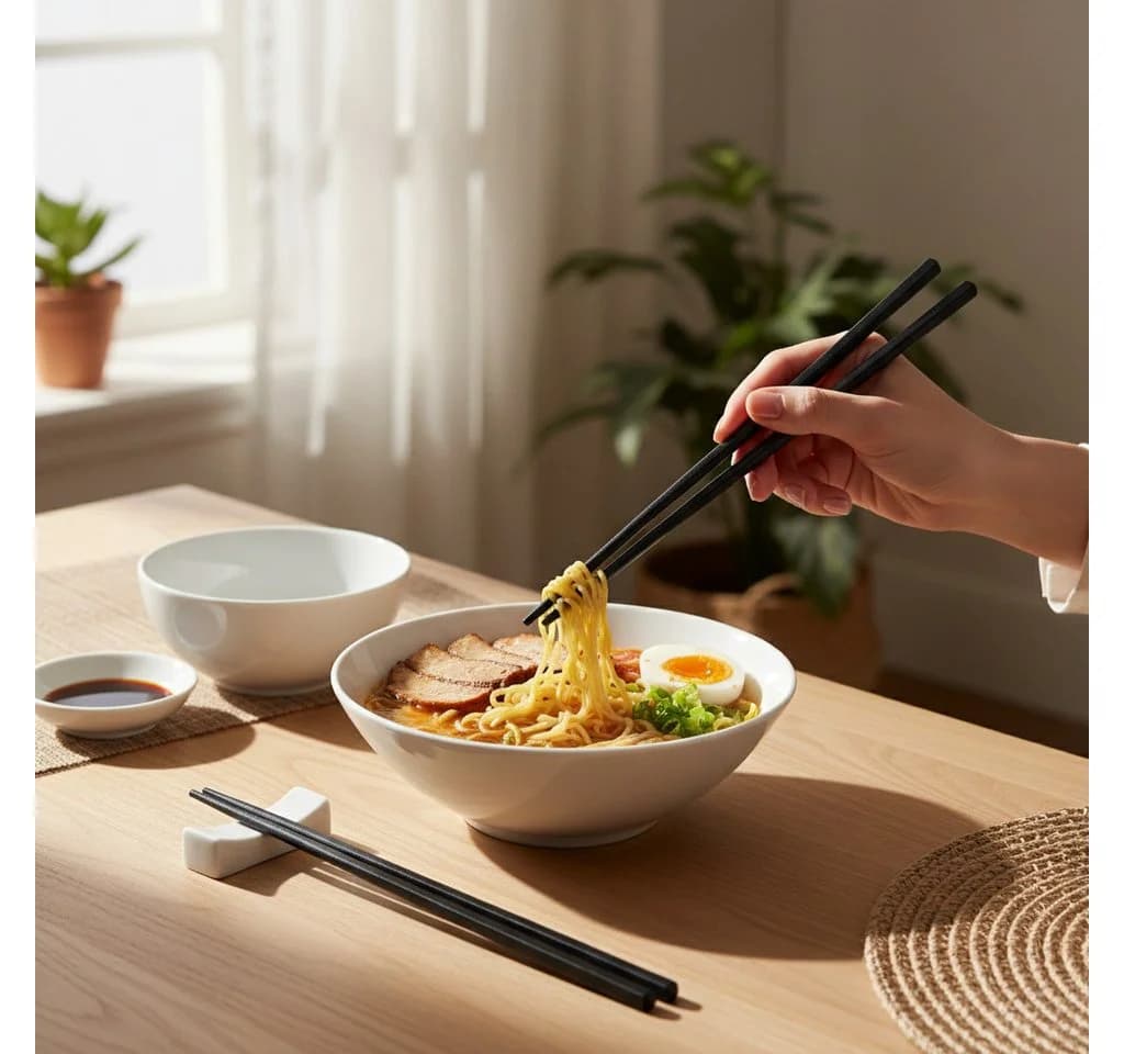 WestCraft Essstäbchen Fiberglas Schwarz 10 Paar Japanischer Stil