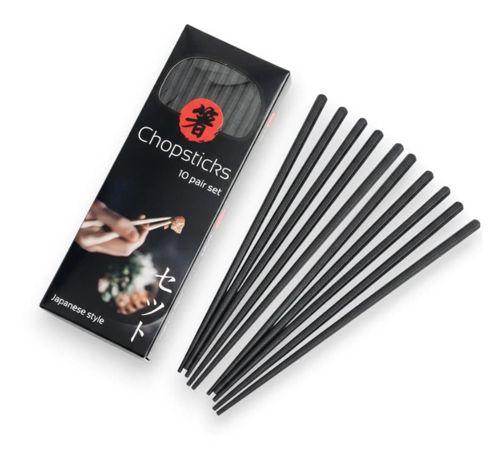 WestCraft Essstäbchen Fiberglas Schwarz 10 Paar Japanischer Stil - Bild 2