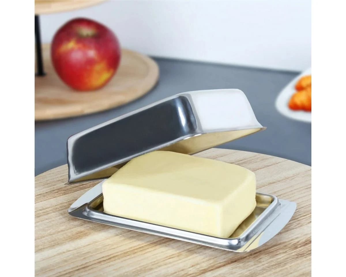 WestCraft Butterdose Edelstahl Silber 250g