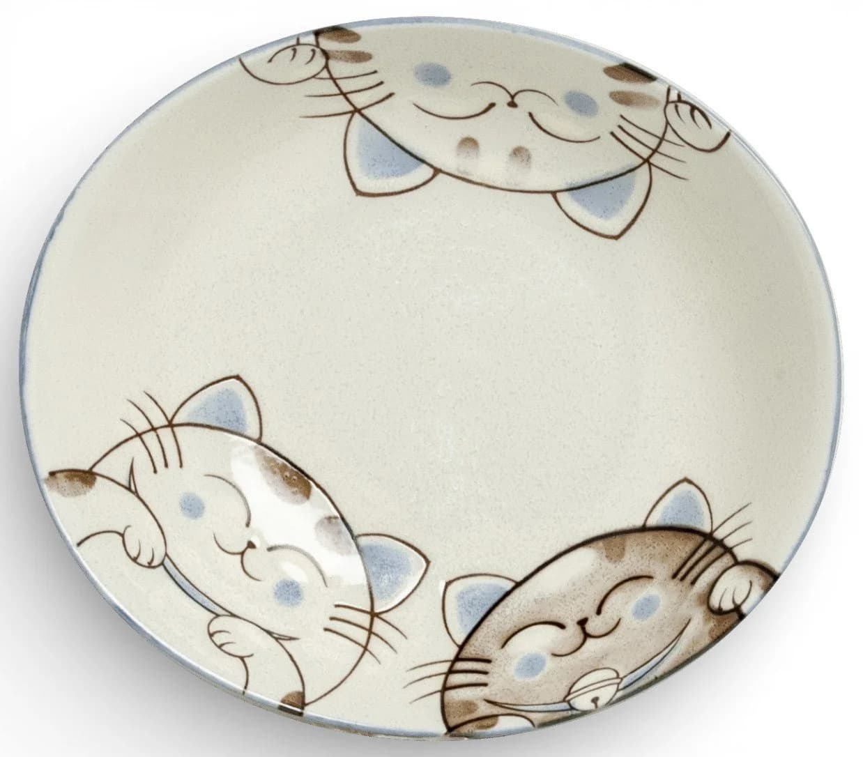 WestCraft Teller-Set Three Cats Japan Porzellan Oval Rot Blau - Bild 4