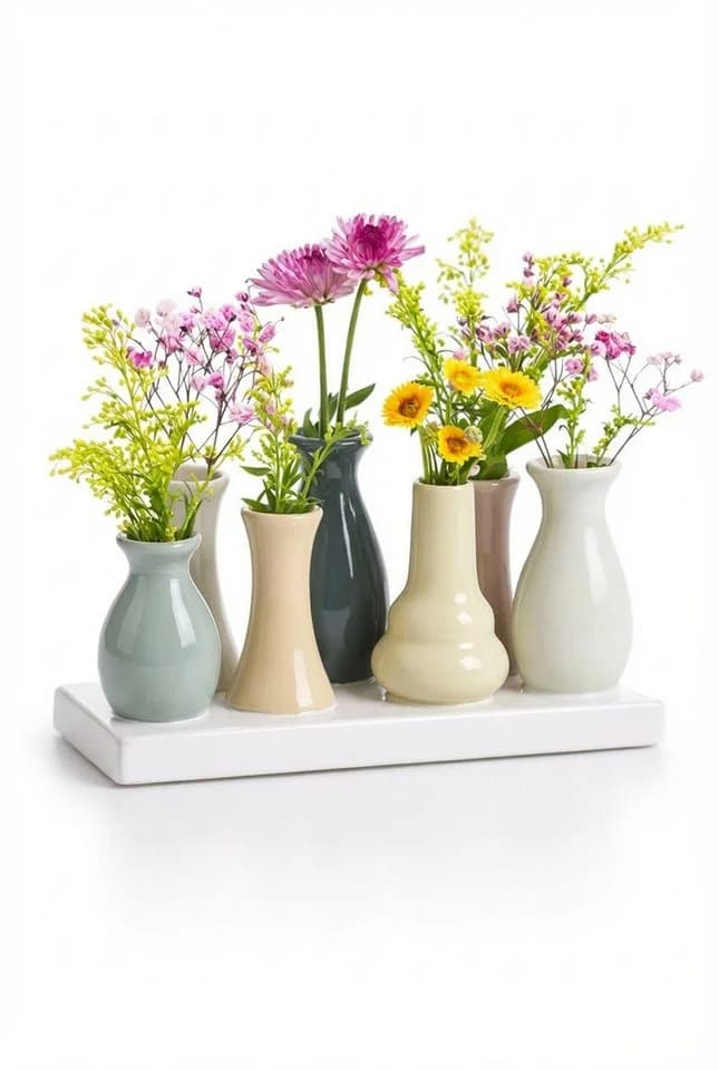 WestCraft 7-tlg. Keramik Dekovase Set Bunt Mini Vase - Bild 2