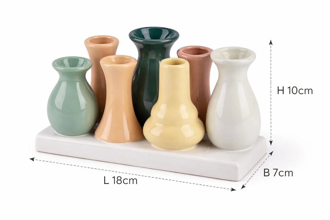 WestCraft 7-tlg. Keramik Dekovase Set Bunt Mini Vase - Bild 5