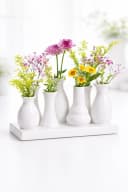 WestCraft Dekovase Keramik Blumenvasen Set 7 Vasen Weiß Bild 5