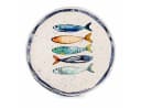 WestCraft Speiseteller 4er Set Medit. Sardinen-Motiv Steinzeug Bild 1