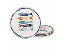 WestCraft Speiseteller 4er Set Medit. Sardinen-Motiv Steinzeug Bild 2