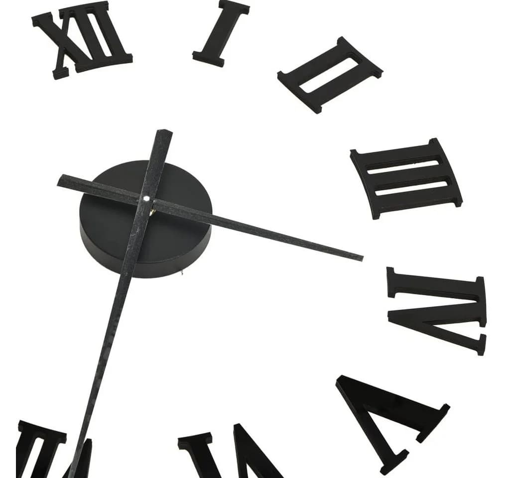 tinkaro 3D-Wanduhr SENOL XXL Schwarz - Römische Ziffern - Bild 3