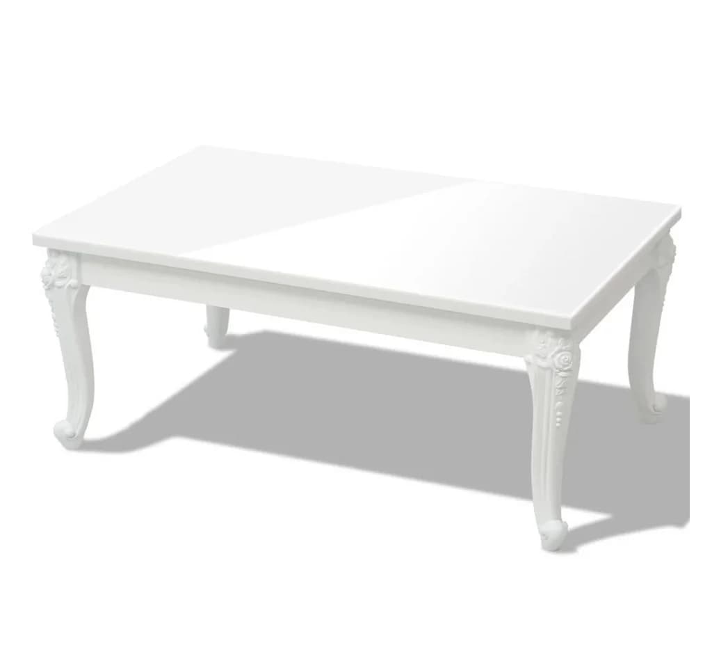 furnicato Couchtisch 100x60x42 cm Hochglanz-Weiß