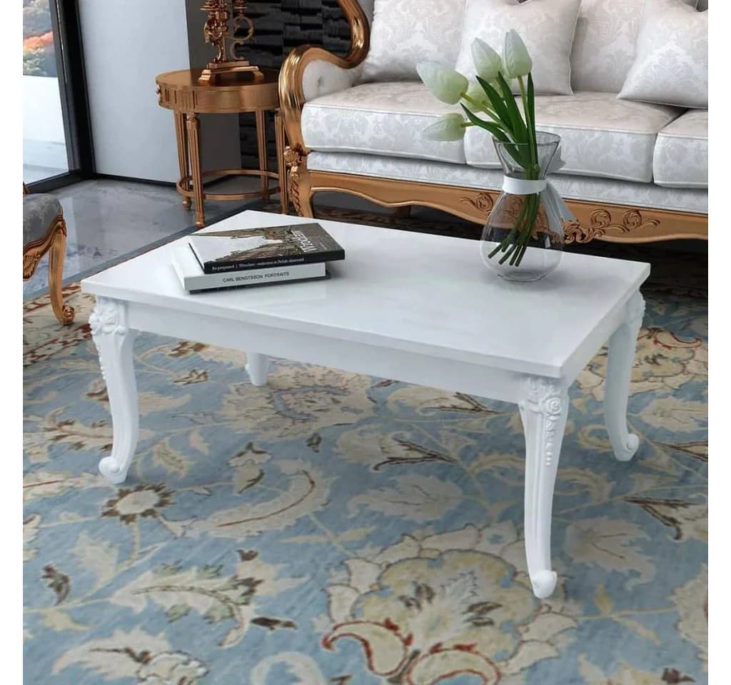 furnicato Couchtisch 100x60x42 cm Hochglanz-Weiß - Bild 2