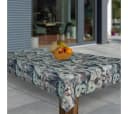 laro Wachstuch-Tischdecke Blau/Braun Floral Rechteckig Bild 1