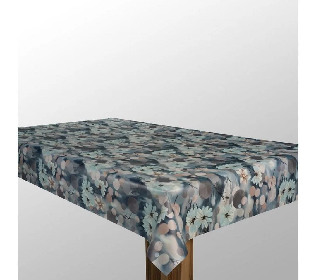 laro Wachstuch-Tischdecke Blau/Braun Floral Rechteckig - Bild 4